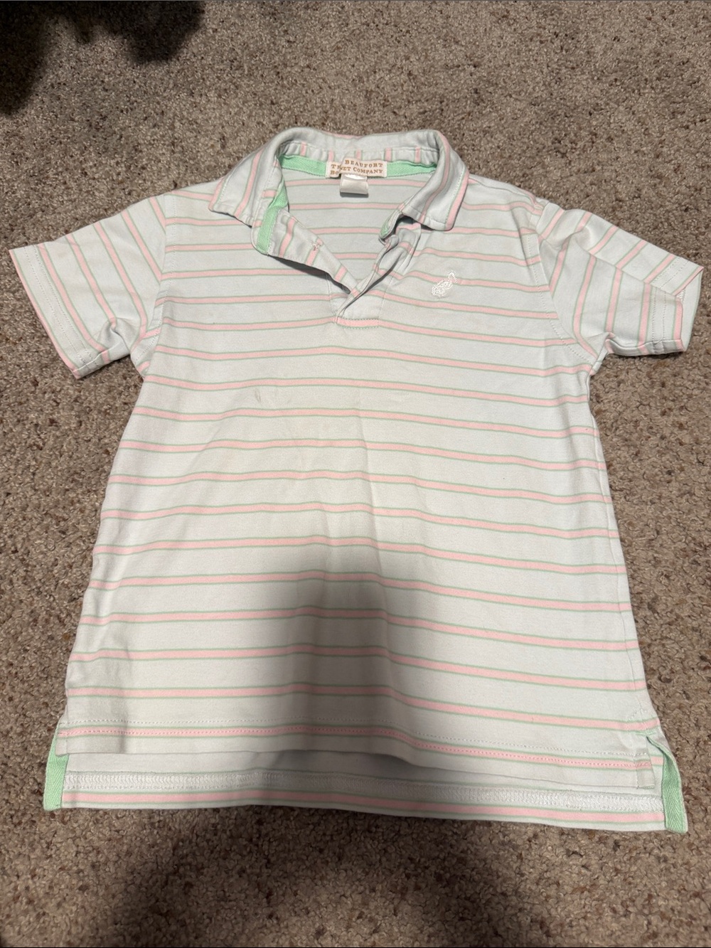 TBBC The Beaufort Bonnet Company Light Blue Striped Polo Boys 5